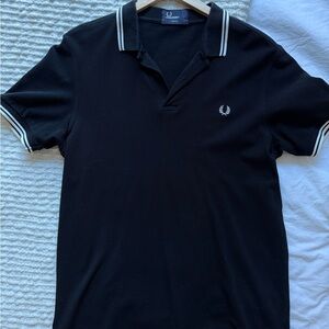 Fred Perry Black Polo with White Trim